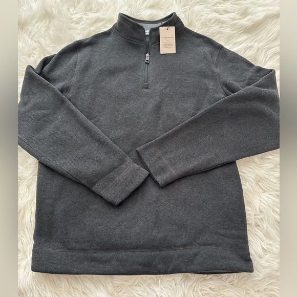 NWT Peter Millar Charcoal Zip-Up Sweater - Picture 1 of 4